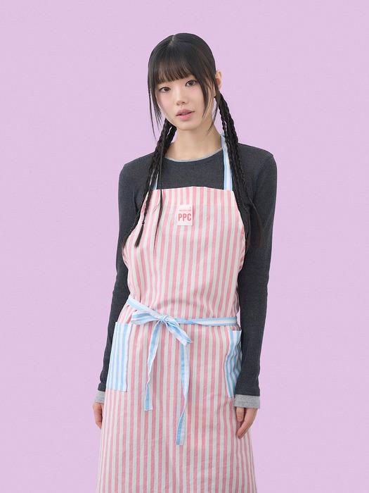 PONY PRESS CLUB Pastel Mix Long Apron (Pink) Apron only