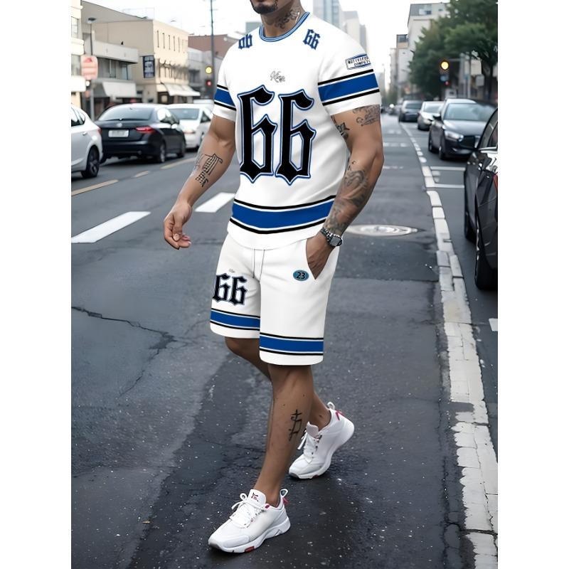 

Летний мужской спортивный костюм с короткими рукавами, удобный и дышащий, спортивная повседневная мужская одежда, дышащая и ли 5XL