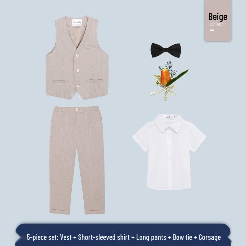 Children's Autumn Formal Wear: British-Style Blazer and Suit Set for Boys, Ideal for Weddings and Performances