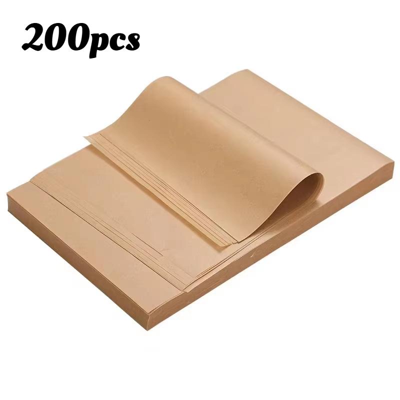50/200pcs Heat-Resistant 450°F Non-Stick Pre-Cut Parchment Sheets - Unbleached Uncoated for Baking Grilling Frying Steaming