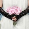 Fashion Long Fingerless Party Cosplay Silk Ribbon Lace Gloves Halloween Gloves Punk Gothic Mittens