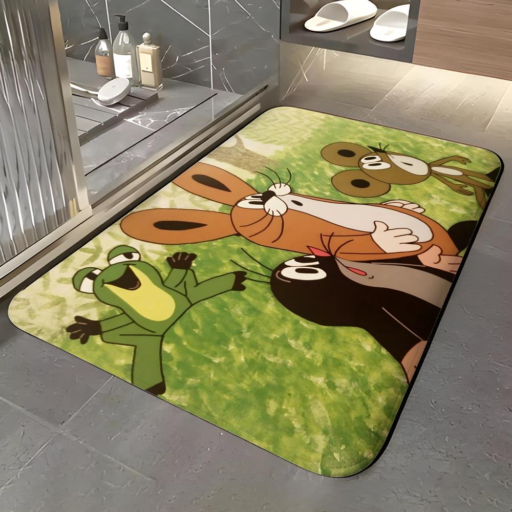 Cartoon K-Krtek Floor Mat Soft Flannel Entrance Door Mat Non Slip Absorbent Bathroom Bedroom Floor Rug