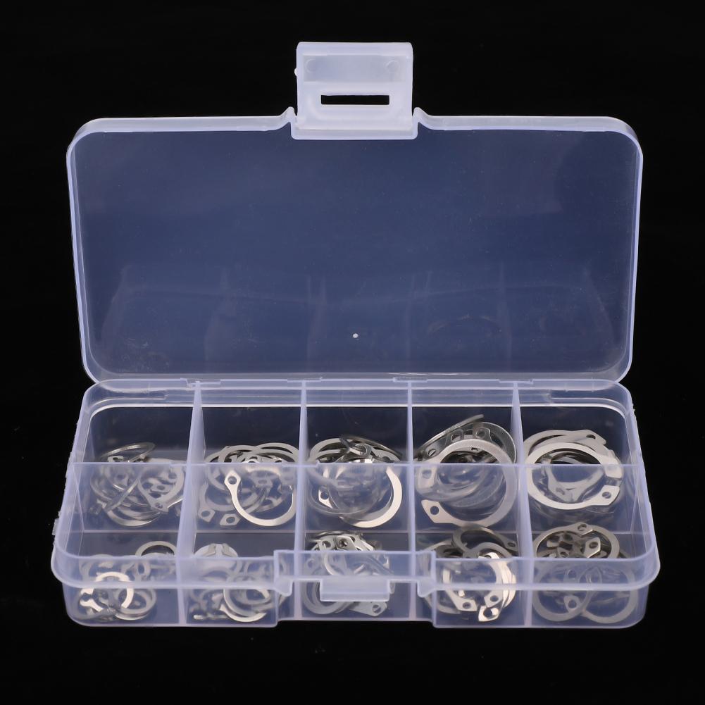 100 Bucăți Oțel Inoxidabil 304 Tip C Arc Elastic Extern Siguranță Inel de Siguranță Circlip