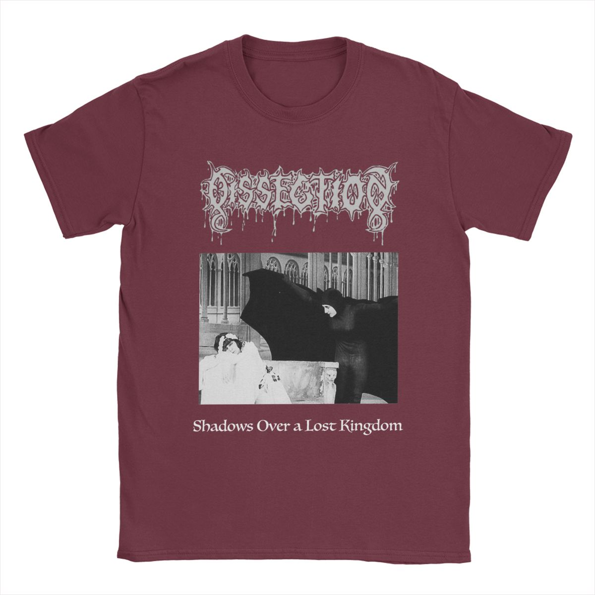 

Мужская футболка Dissection Band Повседневная хлопковая футболка с коротким рукавом Футболки с круглым вырезом Одежда Лето XXXXXL бордовый