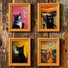 Cute Cat Refrigerator Magnets, Funny Wooden Rebellious Cat Smoking Fridge Magnet