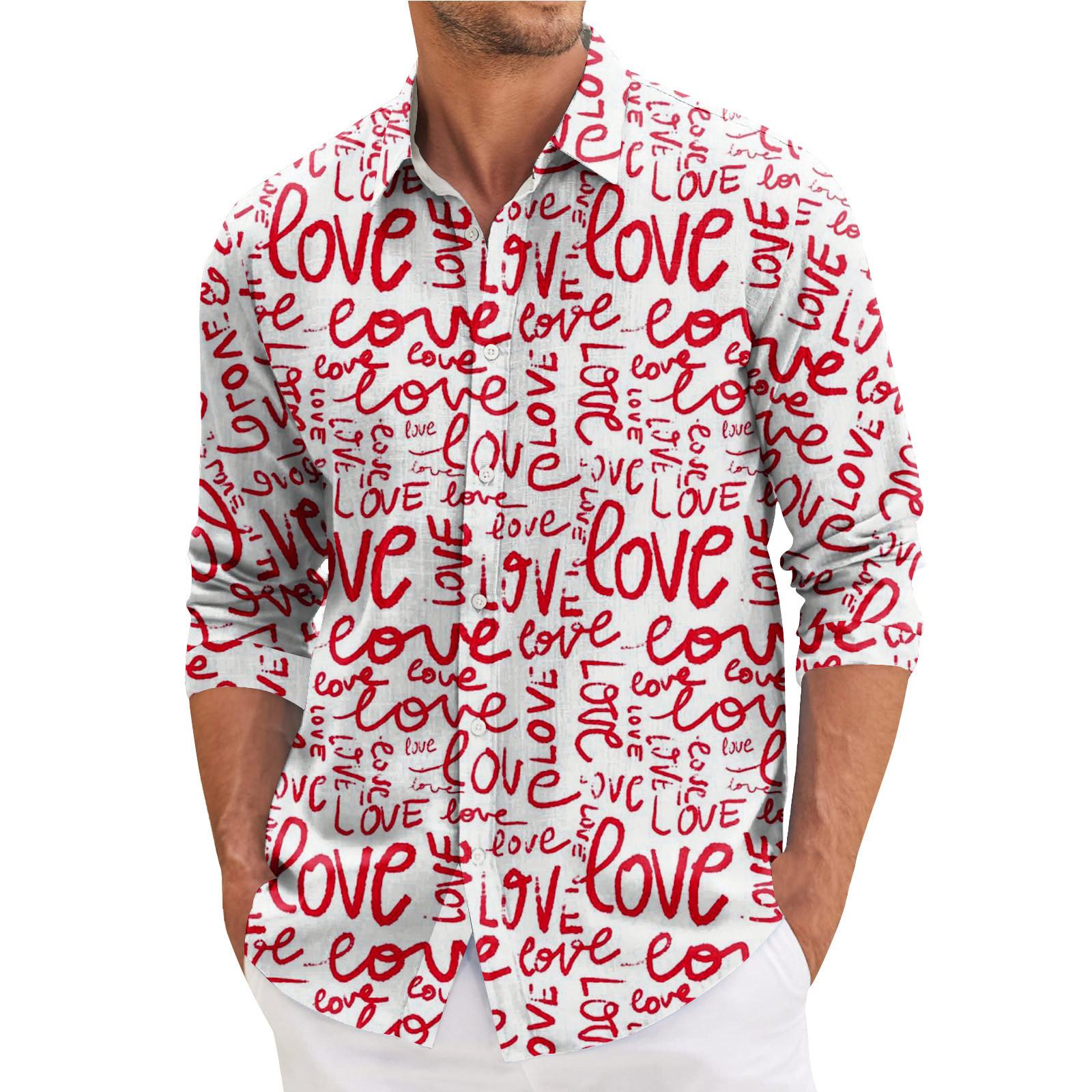 

Чоловіча весняна повсякденна вільна сорочка з довгими рукавами з принтом Чоловіча сорочка XXL