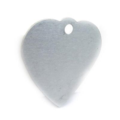 [C3731] - Silver 'Heart' Animal Tag