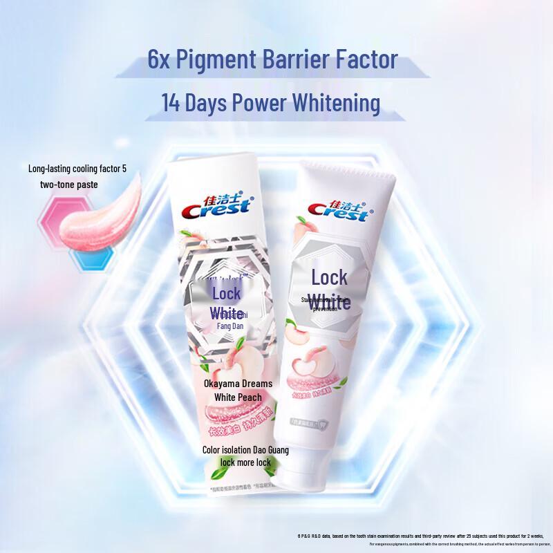 Crest Okayama Peach Dual-Color Whitening Toothpaste