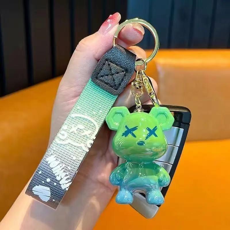 Starry Sky Bear Keychain, Car Keychain, Student Schoolbag Pendant, Men's and Women's Bags, Pendant, Car Key.