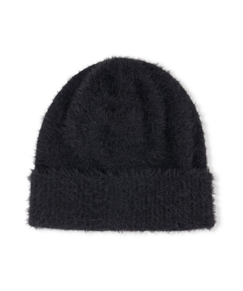 YESEYESEE Hairy Knit Beanie Black
