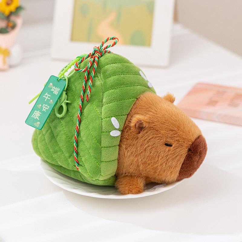 Festivals Capybara Zongzi Cartoon Keychain Stuffed Animal Doll Plush Gift Toy