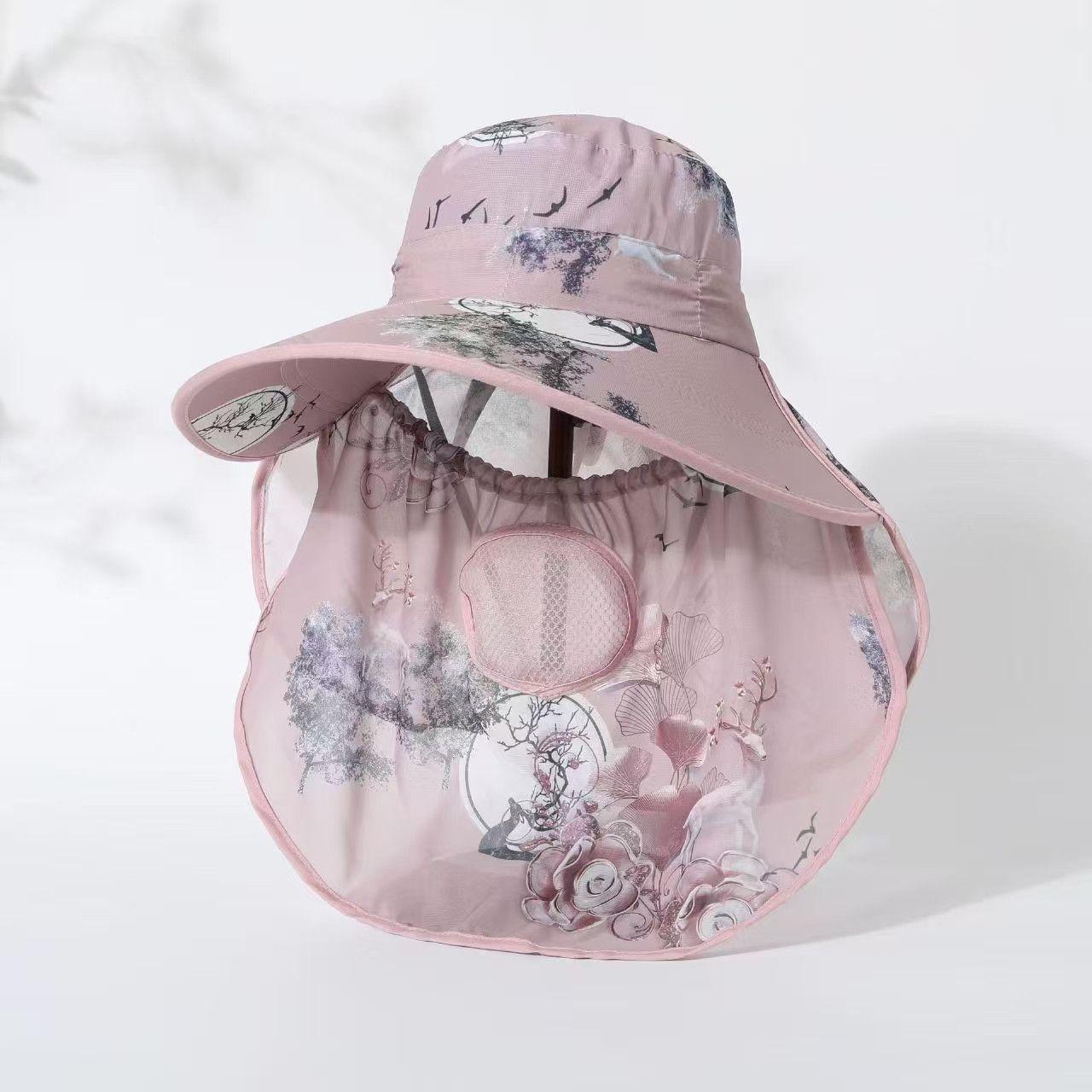 Ice Silk Sun Protection Hat and Face Mask with UV Shield