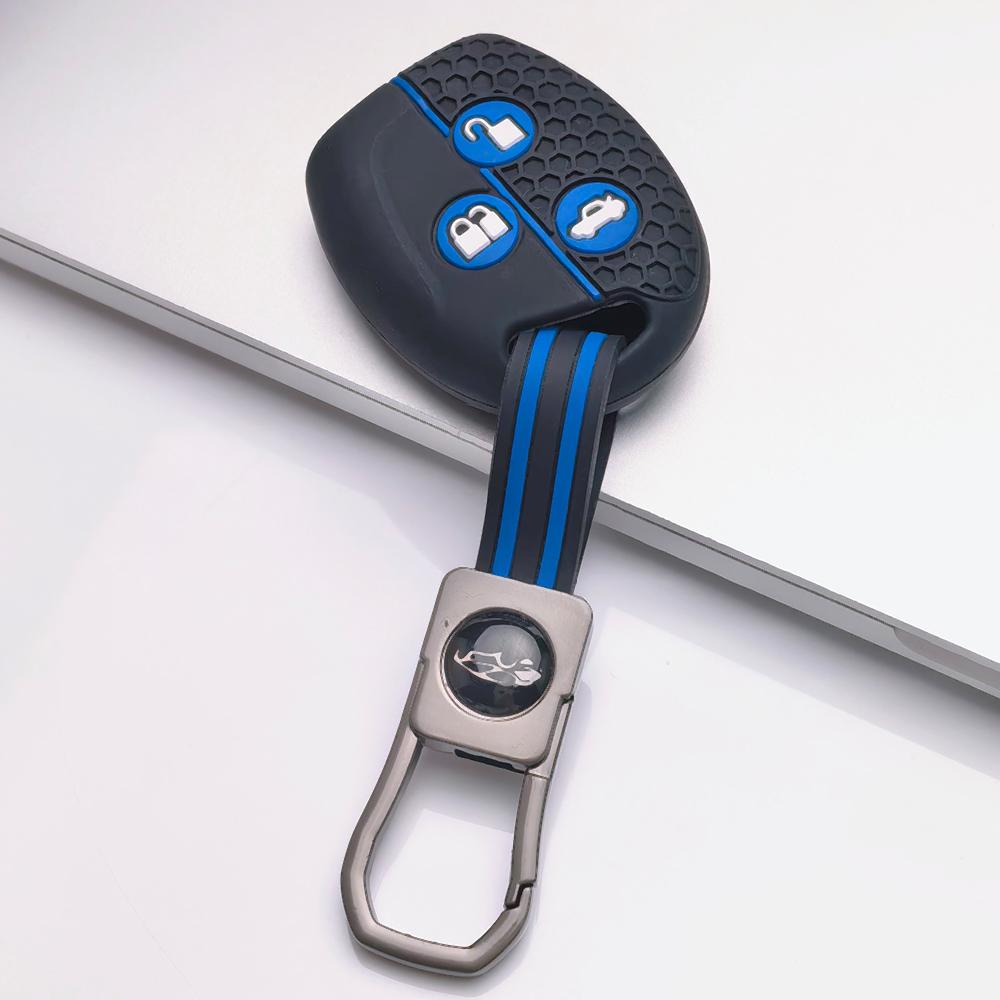 Key Fob Cover for Ford Focus C-Max Mondeo Fiesta MK3 MK4 MK5 MK7 with Keychain Anti-Scratch Surface Shockproof Structure Soft Grip Texture