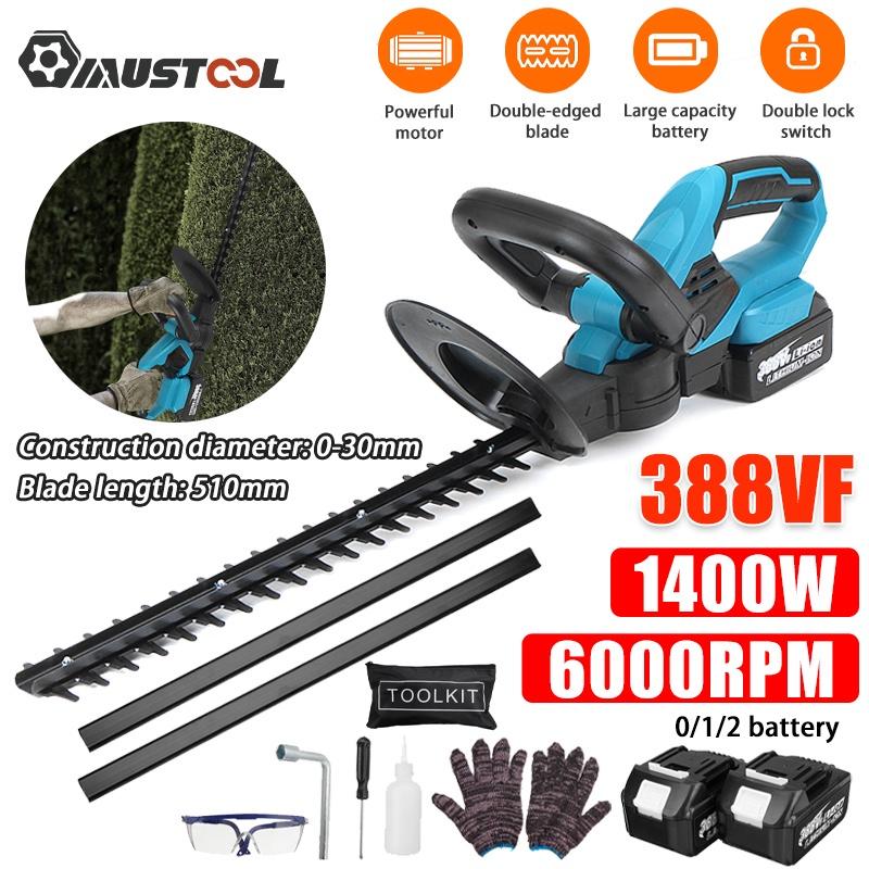 388VF Cordless Brushless Electric Hedge Trimmer Dual Action Grass Trimmer Pruning Saw Garden Tools with Blade For Makita 18V Battery