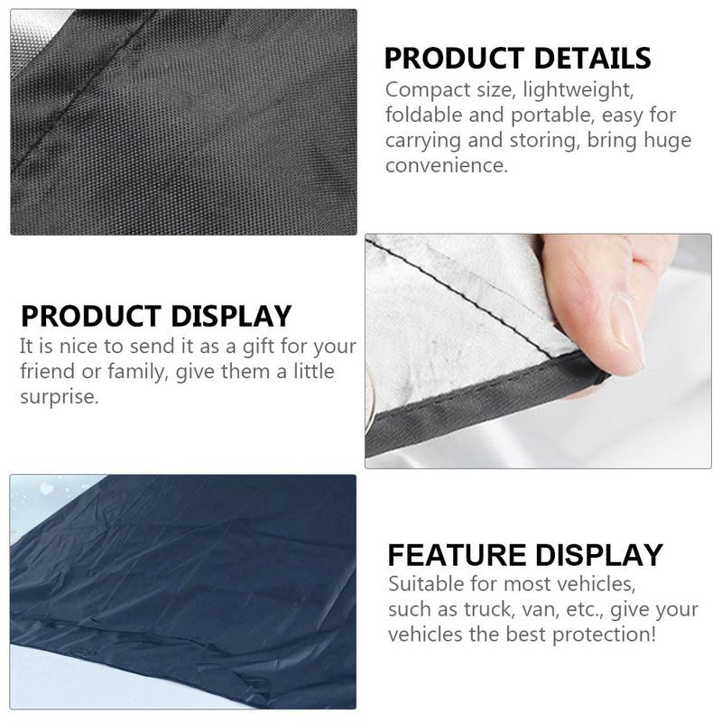 Car Front Windshield Snow Cover Magnet Design Easy Install Foldable Lightweight Auto Windshield Ice Cover Truck Van Protection