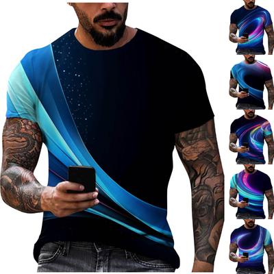 Men'S T-Shirt Short Sleeve Printed Summer Round Neck Top Trend Casual Sweatshirt