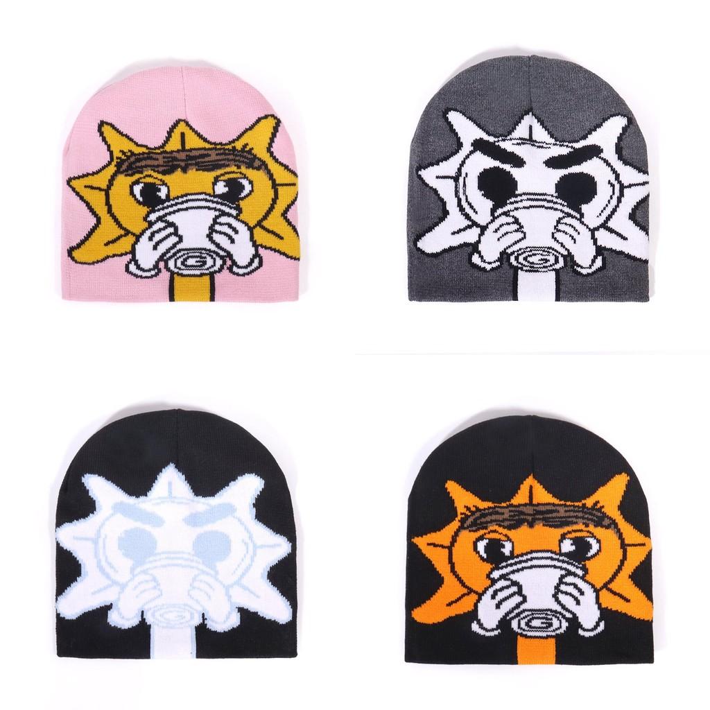 Drink Sunflowers Water Pattern Knitted Cap Winter Casual Breathable Fashion