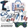 AMYCOOL Assembly Toy Popular Pretend Play Tool Set with Toolbox with Electric Drill and DIY Educational Indoor Gift for Boys and Kindergarten Entry