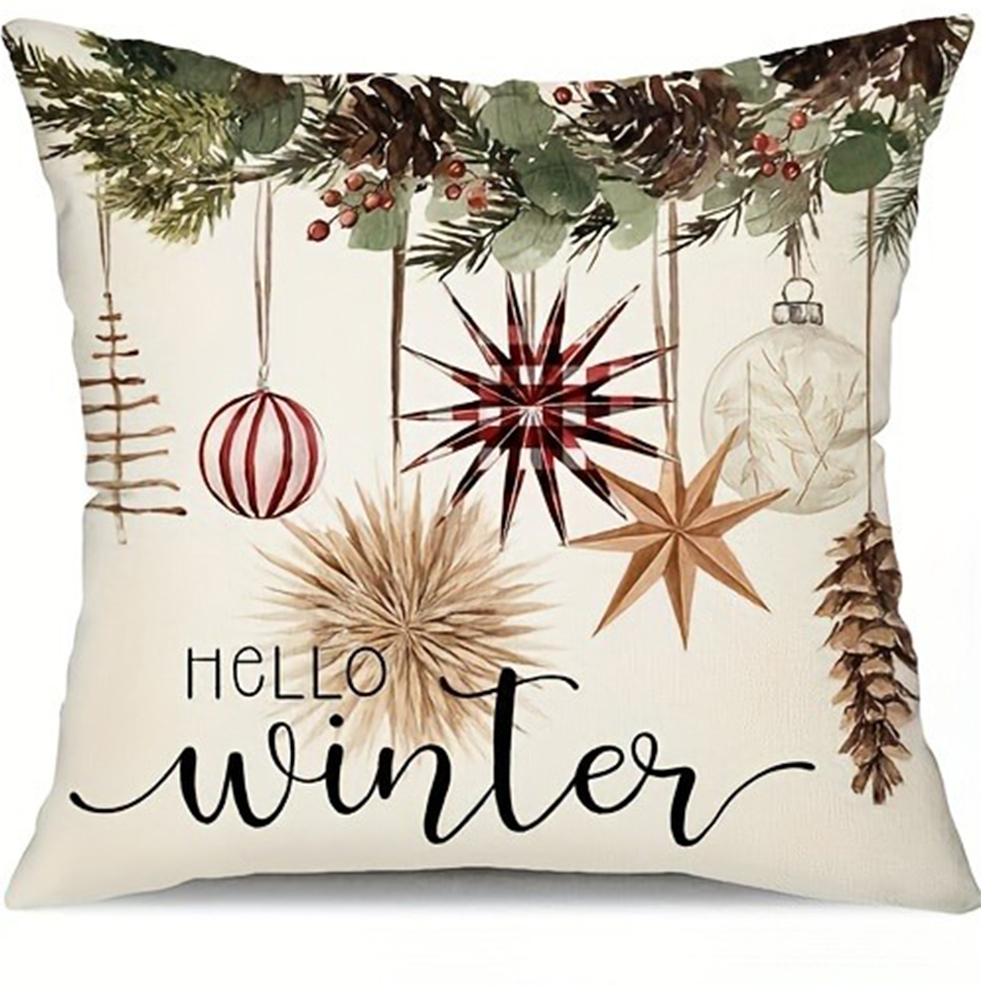 Christmas Decoration Pillowcase Merry Christmas New Year Gift Pillow Cover Home Room Living Room Sofa Cushion Cover