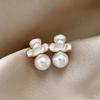 Elegant Glazed Pearl Flower Stud Earrings – Versatile, High-End Accessories for Women