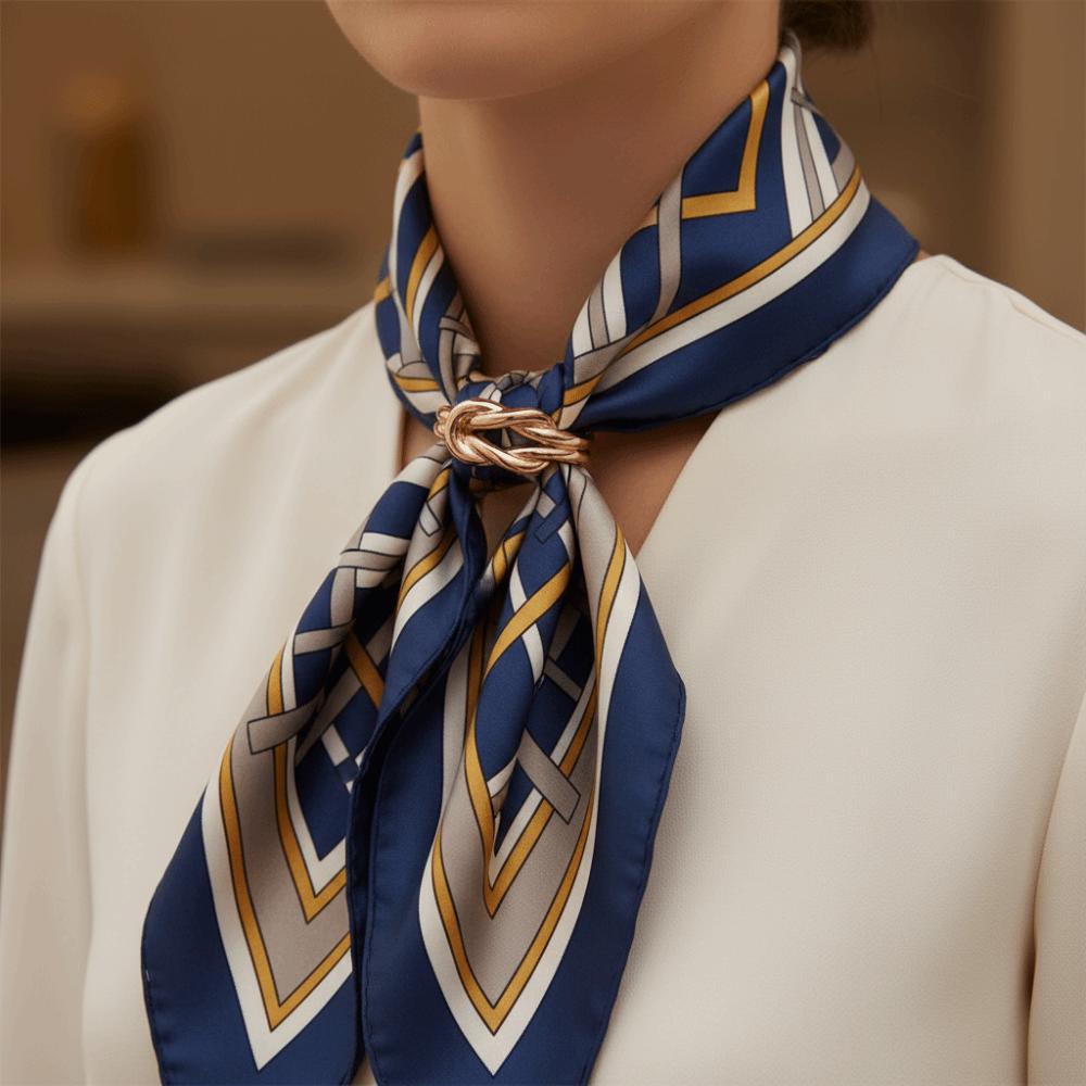 Einfarbiger Schalring Schnalle Doppeltes Glücksknoten Schal-Accessoire Schulterdekoration