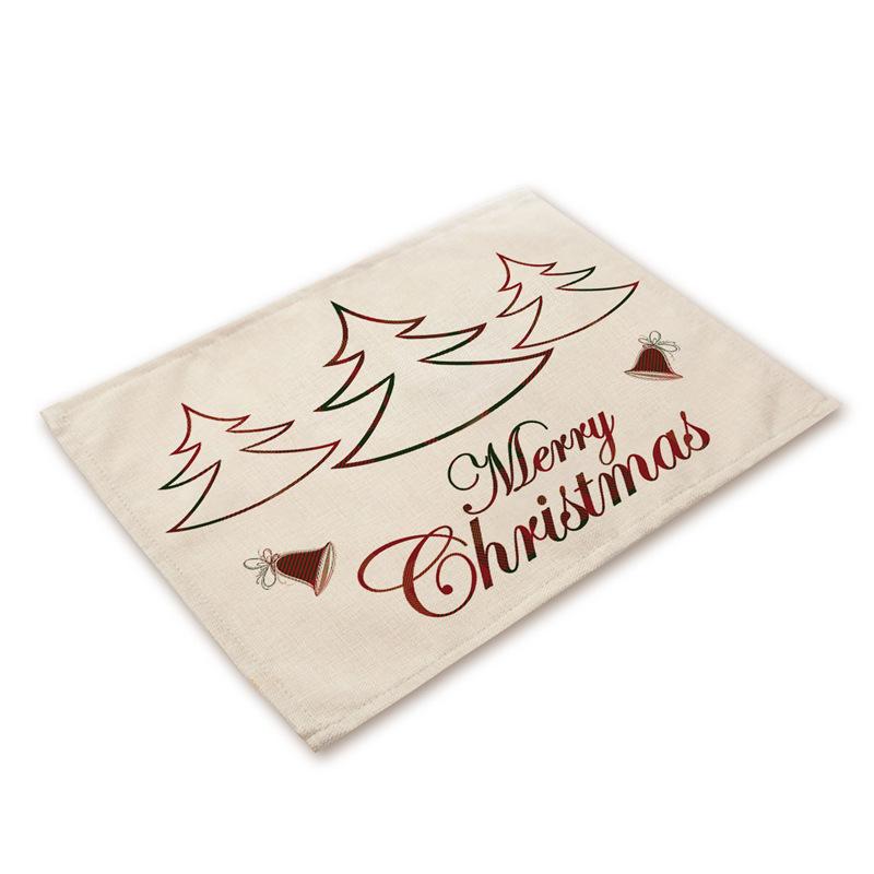 Western Style Stain-Proof Linen Placemat - Heat-Insulating and Decorative Christmas Table Mat