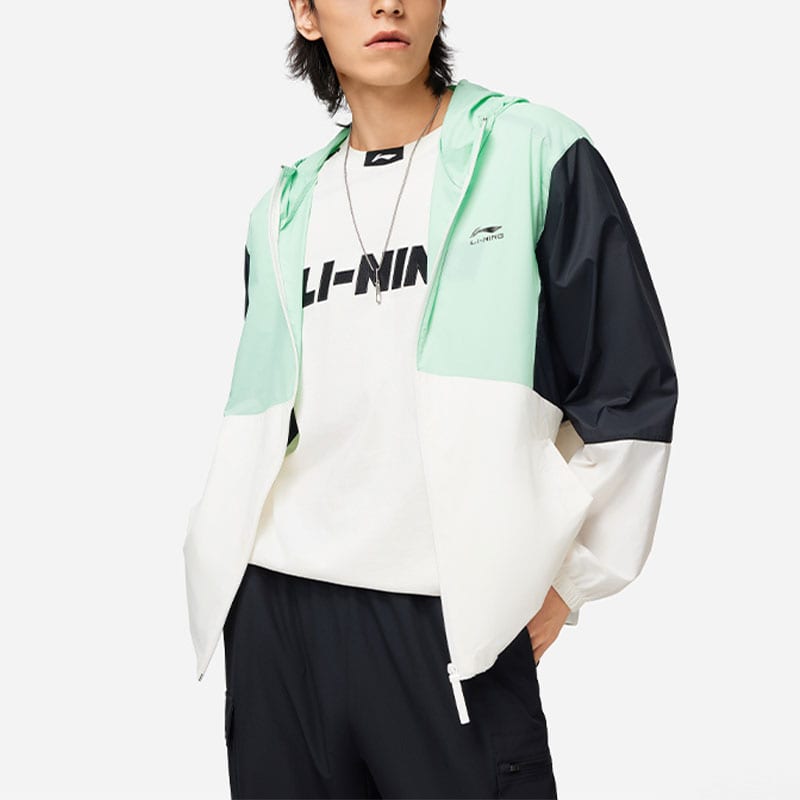 Li Ning Sports Life Kollektion UV-Schutz Sonnenschutzkleidung Herren Kühlendes Grün Elfenbein Mehrfarbige Kombination AFDU363-4