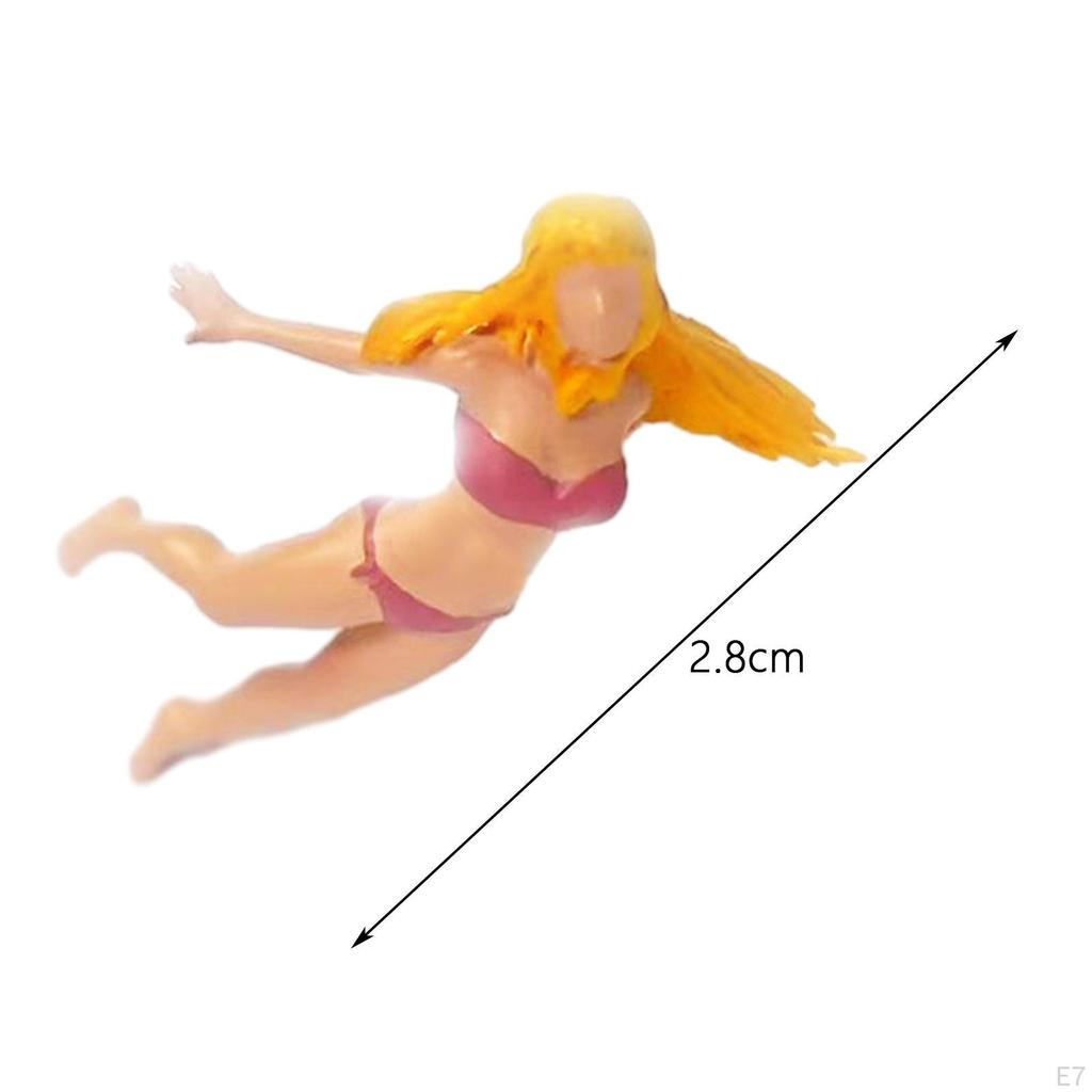 1/64 Figures Scale Beach Model Resin Mini People Tiny for Micro Landscape Fairy
