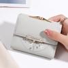 Purse Women's Summer New Korean PU Printed Buckle 3 Fold Bag Simple All-in-one Short Women's Money Clip Multi-card Folding Flap