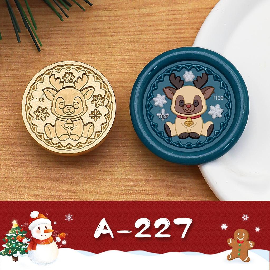 2.5cm Brass Engraved Christmas Wax Seal Stamp Heads for Envelopes & Invitations