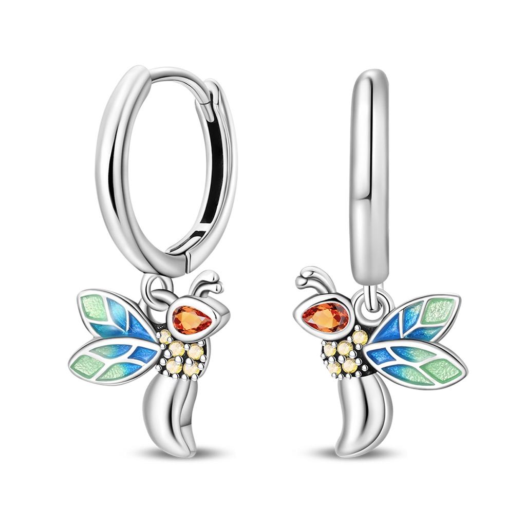 925 Silber Sexy Hängende Ohrringe Schmetterling Schleife Herz Blume Muschel Perle Edelstein Bling Set für Damen Ohrstecker Geschenk Feiner Schmuck