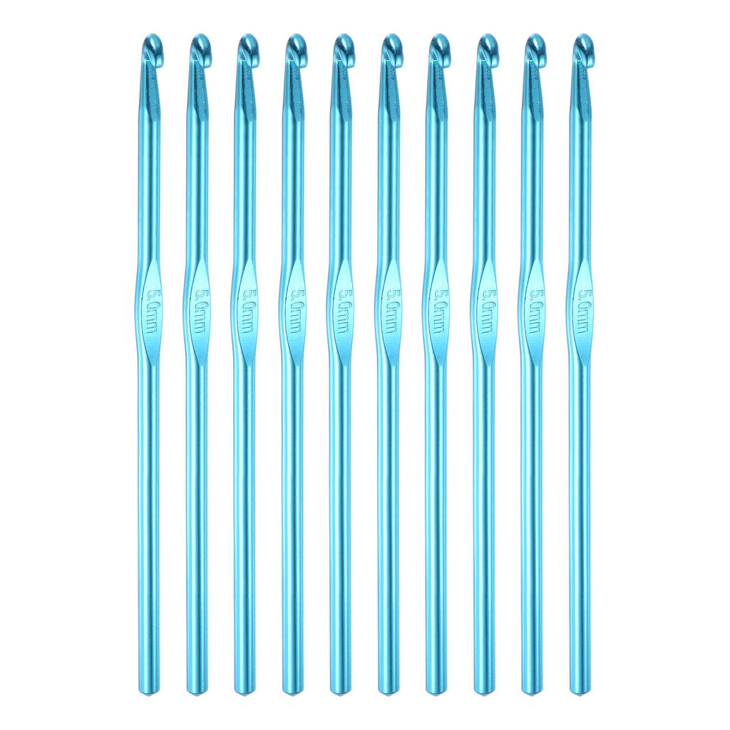 10pcs Aluminum Crochet Hook 2mm-6.5mm Knitting Needles Straight Single Pointed Crochet Hook Setfor DIY Craft Yarn