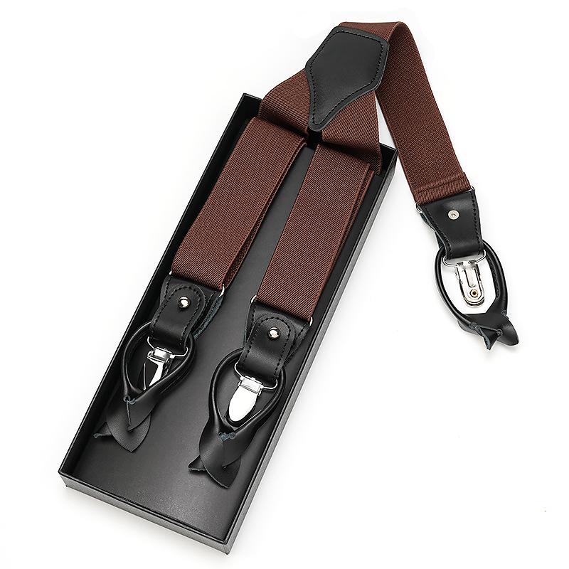 

Men s Fashion Strong Suspenders Braces 3.5 X 120 Cm Trousers Strap Suspensorio Trousers Strap Father/Husband s Gift 3.5*120cm шоколадний