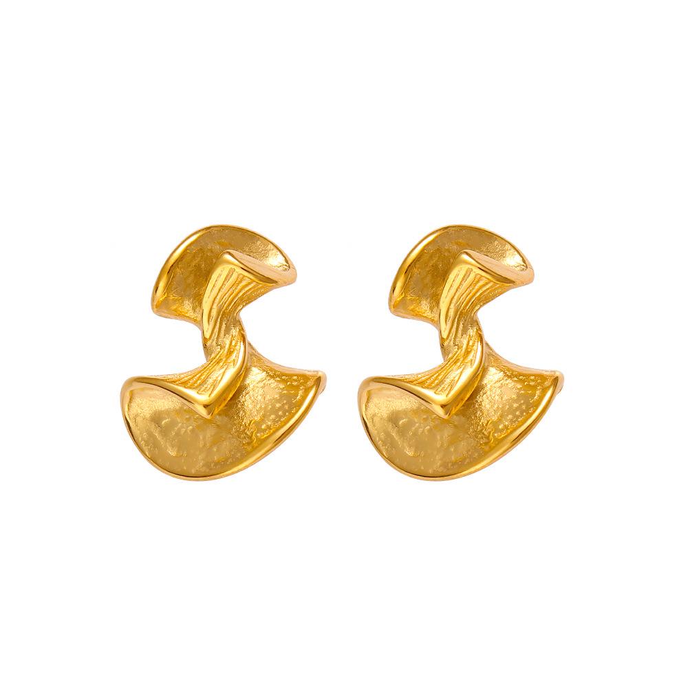 Chic Irregular Geometric Stainless Steel Earrings for Women - Versatile High-End Style