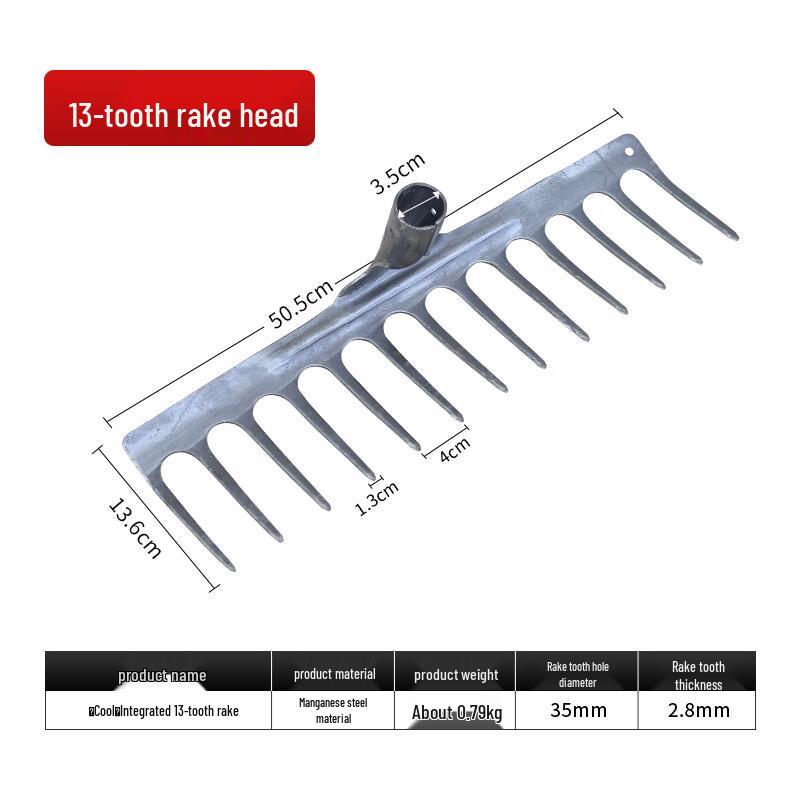 Manganese Steel Garden Rake with 1.4m Handle