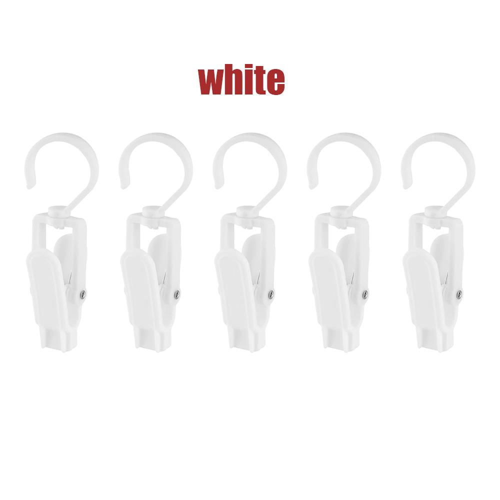 

5PCS Laundry Hooks with Clips Super Strong Hanger Clips Plastic Home Travel Swivel Hanging Hanger Closet Organizer for Clothing белый