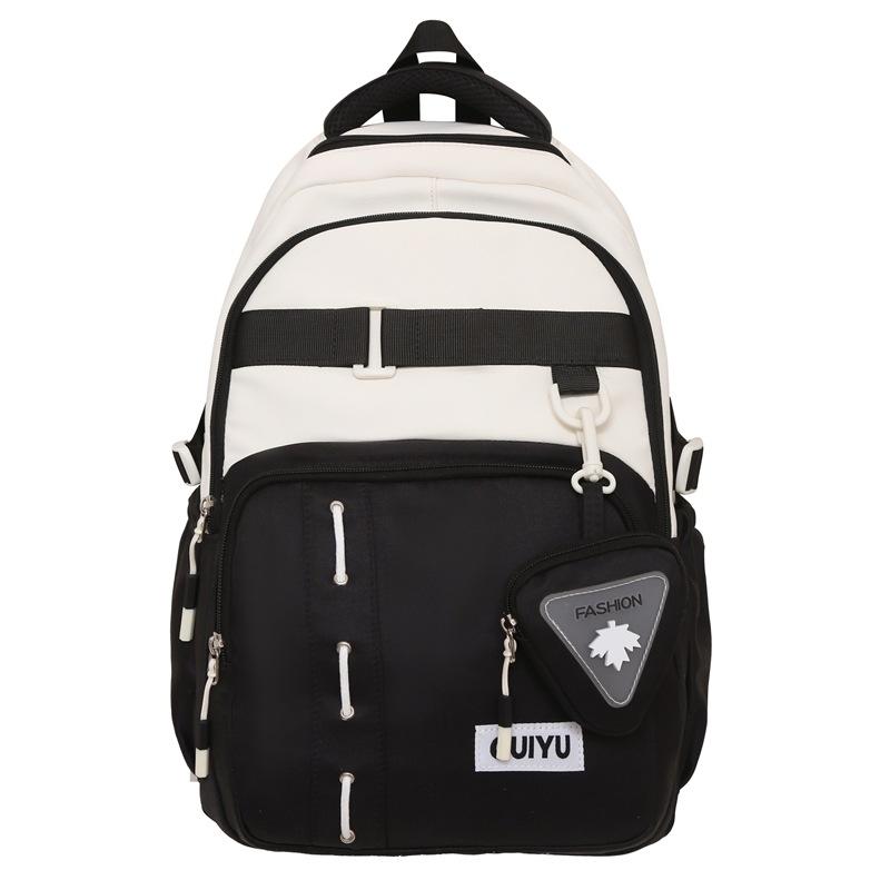 New High value Ins Style Schoolbag for Women Fashion Casual Color Blocking Backpack for Men Large Capacity Forest Style Trendy Backpack