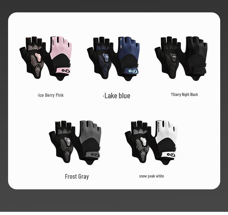 Andningsbara Halkfria Cykelhandskar - Stötdämpande, Halvfinger, för Män & Kvinnor