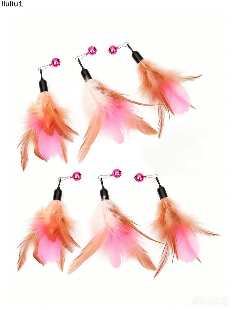 Attachments, interchangeable feathers for teasing