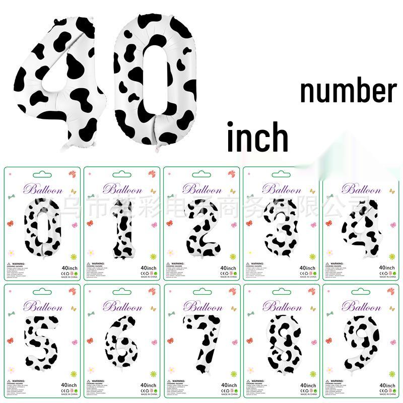 Décoration Bandeau Rayé à Carreaux Vache Dégradé 40" - Grand Chiffre pour Scène de Fête d'Anniversaire de Bébé