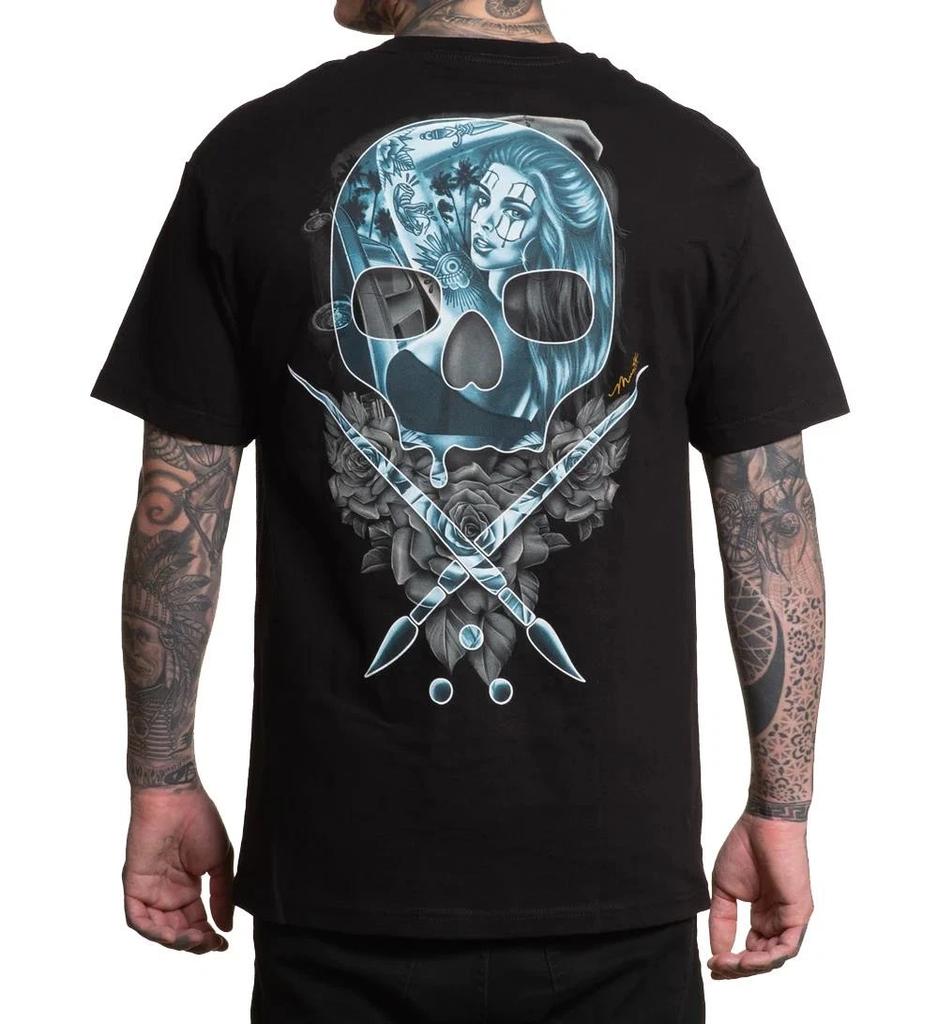 Sullen Clothing Amor-Abzeichen Standard-T-Shirt - Tattoo-Schädel Streetwear