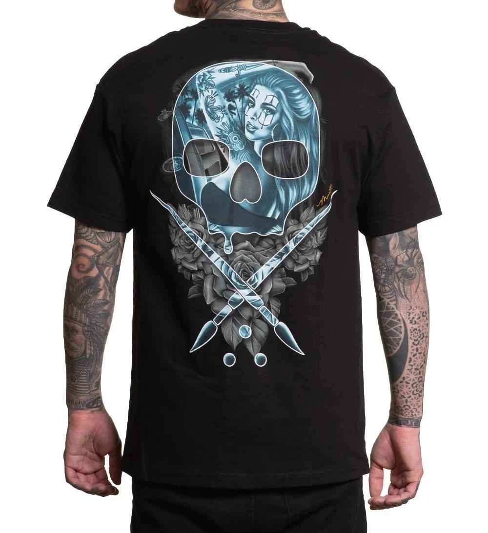 Sullen Clothing Amor Badge Standard 100% Cotton T-shirt Mens Tees Top - Tattoo Skull Streetwear 3XL