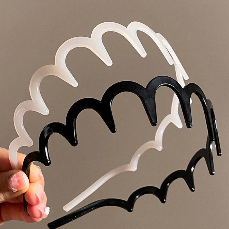 1pc 38cm/14.96in Non-Slip Serrated Lightweight Plastic Headband, Fashion Versatile High-End Elegant Simple Minimalist Hair Accessories Suitable