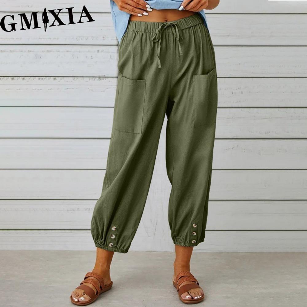 

GMXIA 12 Color Women s Fashion Casual Solid Color Print Pants & Capris Trousers XXXL