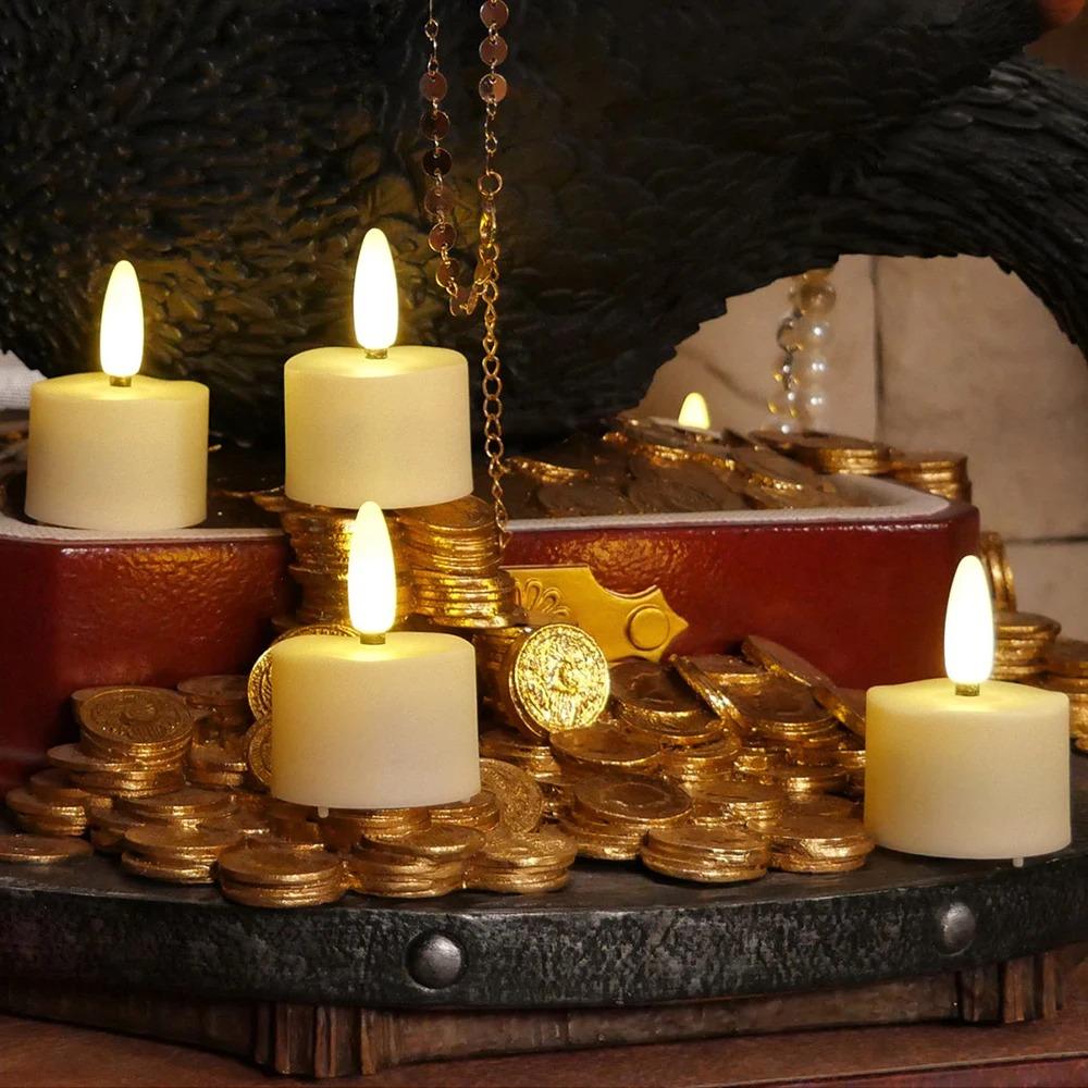 6/12/18/24pcs LED Tea Light Candles Rechargeable Flameless Candles Home Decor Flickering Electronic Candle Lamp for Home Gift 1
