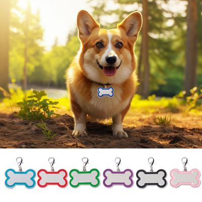 Bone-Shaped Pet ID Tags With Color  Design, Personalized Dog And Cat Tags, Custom Engraving With Up To 5 Lines Of Text On Both Sides
