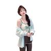 2025 Women's Korean-Style Mint Green Long-Sleeve Loose Casual Shirt with Sun Protection
