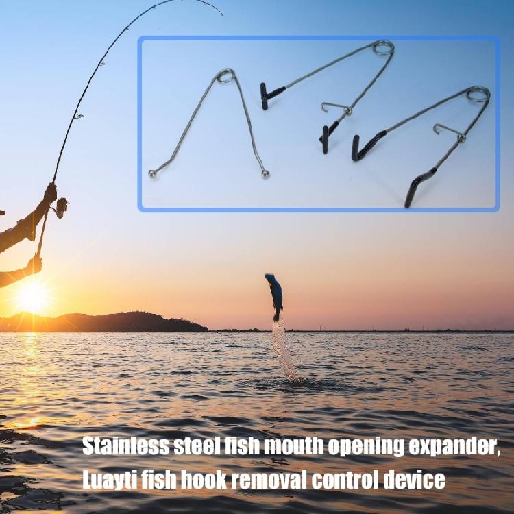 3 Stück Edelstahl Mundöffner Spreizer Salzwasser Angelwerkzeug Fischhakenentferner Extraktoren Fischmaul Kiefernsspreizer