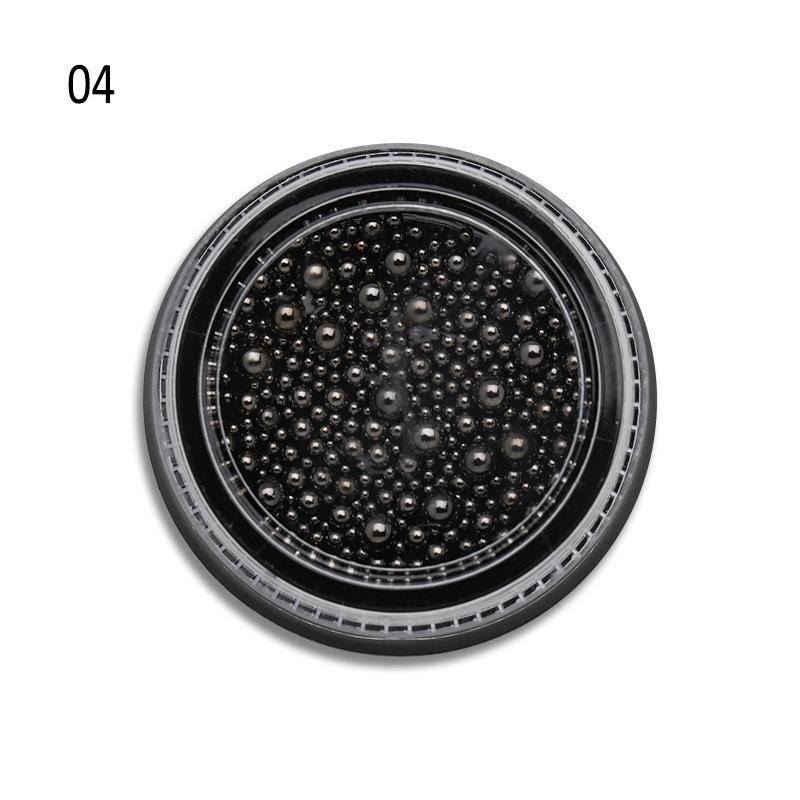 Nail Art Steel Beads Ornament Set: Gold, Silver, Rose Gold, Gunmetal & Black Caviar Beads