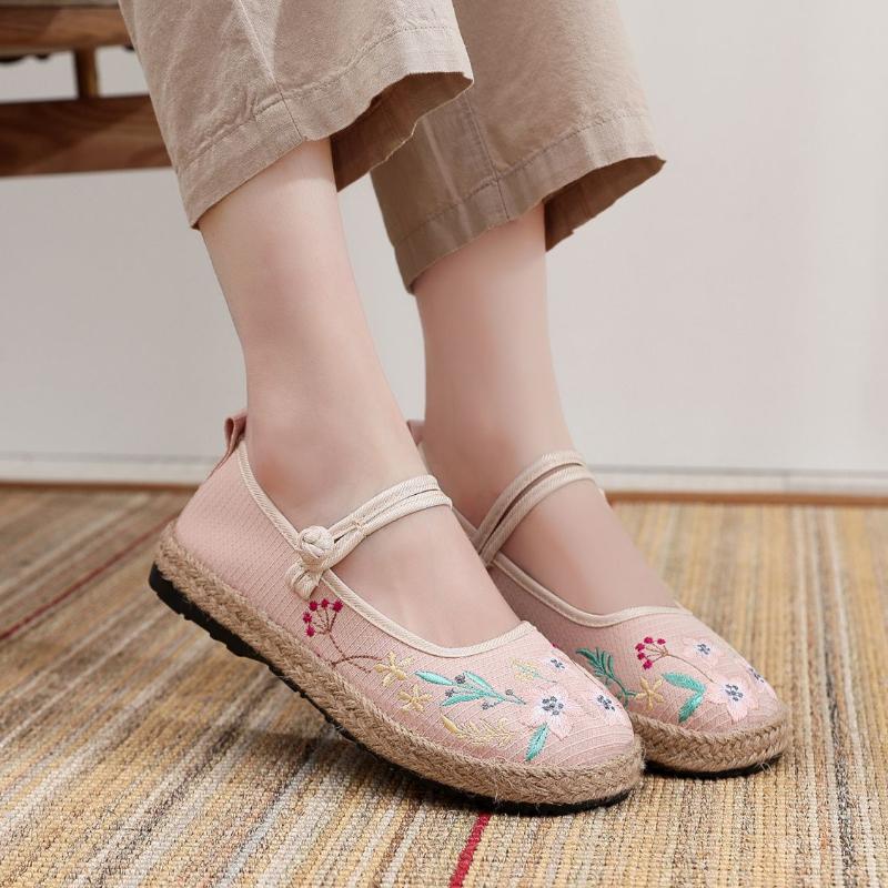

Мода Весна Осень Новинка Стильная Эстетичная Повседневная Льняная Вышивка Женские Балетки Высокого Качества Удобные 39 Женская Обувь 41
